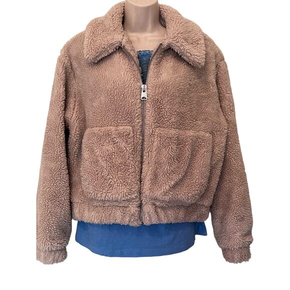 Urban Outfitters Teddy Bear Jacket, Size M, Tan / Light Brown Colored, NWOT - Picture 1 of 9